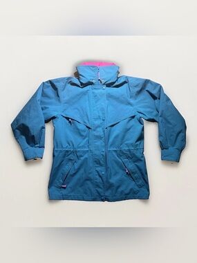 Vintage LL Bean Gore Tex Jacket Womens Medium Long Teal Purple Mountain Parka 90
